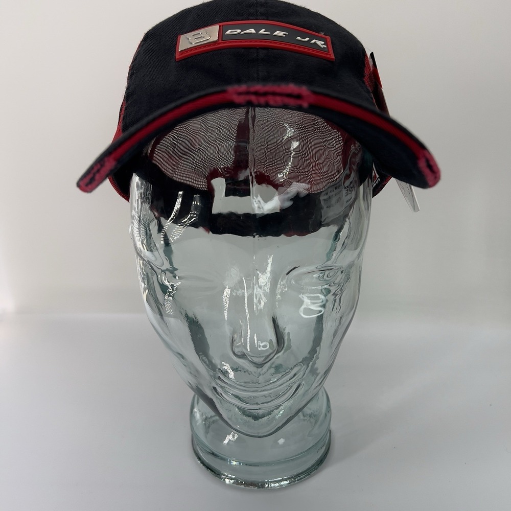 Vintage Dale Earnhardt Jr Chase Authentics Budweiser Trucker Hat Red Black NASCA